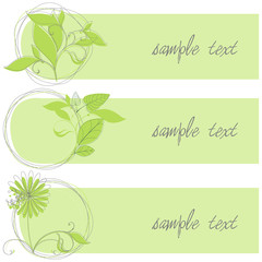 Vector set of cute floral banners