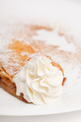 apple strudel with vanilla ice cream