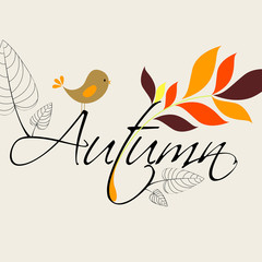 Vector cute autumn illustration