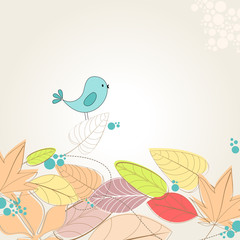 Vector cute autumn illustration