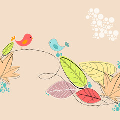 Vector cute autumn illustration