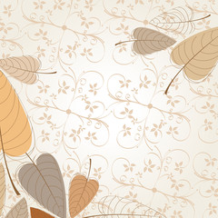 Vector elegant autumn leaves illustration