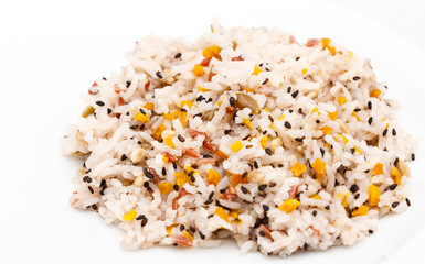 Colorful rice and cereals