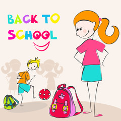Vector cute back to school illustration