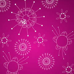 Vector cute snowflakes background