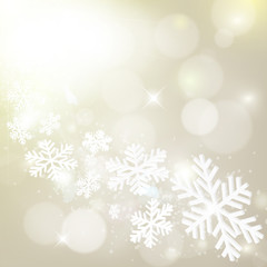Fototapeta na wymiar Abstract grey winter background with snowflakes and stars
