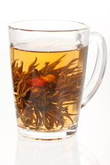 green tea with flower