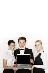 Business Team mit Netbook