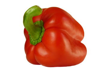 Red bell pepper isolated on white background