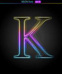 Neon letter  K