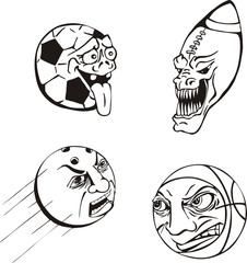 Emotiona ball cartoons