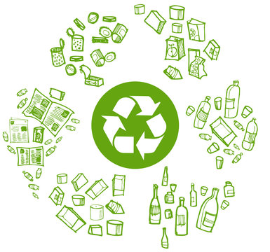 Recycle symbol. Vector illustration of garbage round ecology