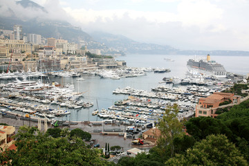 Naklejka premium View of Monaco harbour, Monte Carlo