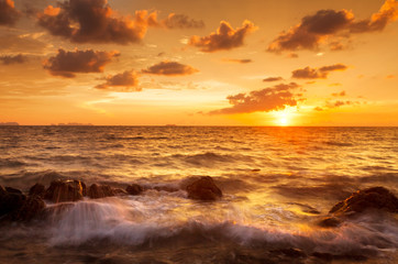 Tropical sunset on the beach. Thailand