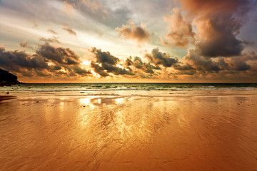 Tropical sunset on the beach. Thailand