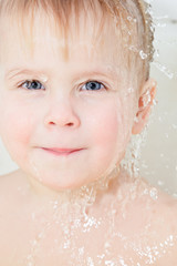 Child taking a shower