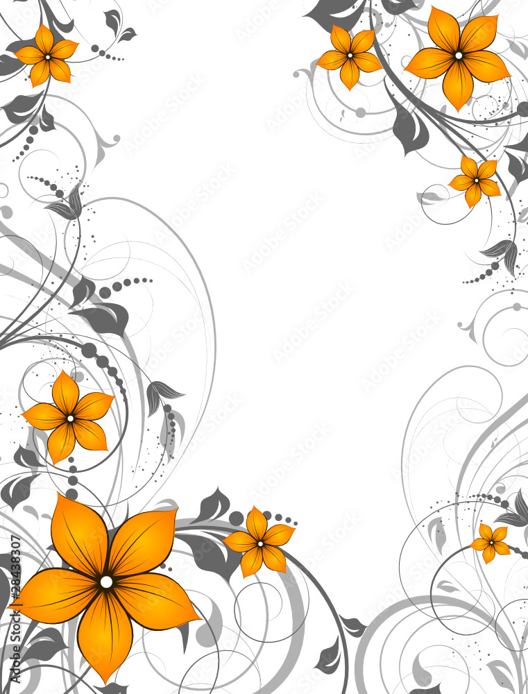 Wall mural floral abstract background