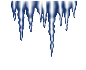 Vector image of the blue icicles isolated on the white background.