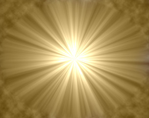 Obraz premium Abstract Golden Sunburst With Cloudy edges