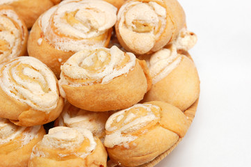 Homemade meringue cookie, isolated on white background