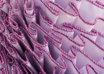 Purple lavender violet vertical ruffles as fabric background