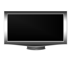 modern tv with black screen