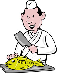 Japanese butcher fish monger meat cleaver