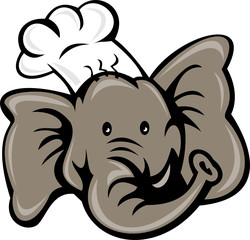 cartoon chef cook baker elephant