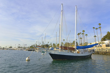 Sail boat at a dock