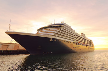 Fototapeta na wymiar Gorgeous cruise ship at a dock