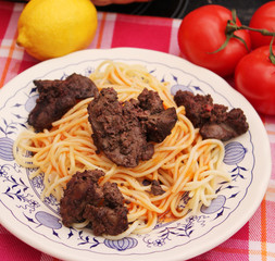 Pasta mit Geflügelleber