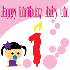 Baby girl first birthday wallpaper