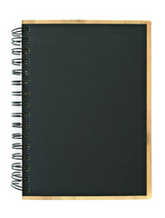 Fototapeta premium Black cover spiral notebook isolated on white background