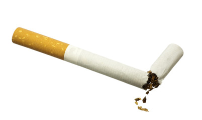 Quit Smoking - Broken cigarette isolated over white