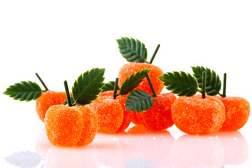 Orange sweet candy apples