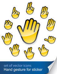 gesture hand for sticker