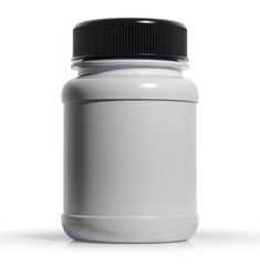 пластиковая баночка для таблеток или капсул. 3д