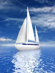 Sailing luxury yacht
