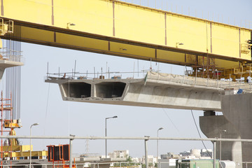 Naklejka premium Extended precasted pier segment and the lifting beam