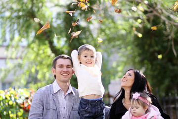 family in autumn park