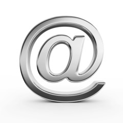 Metallic render of the 'at' symbol.