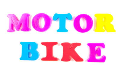 motor bike written in fridge magnets