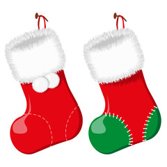 Christmas sock. Vector illustration.