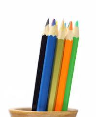 Color pencil in a pot