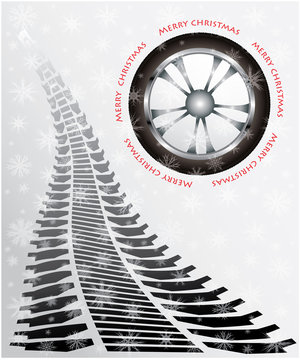 special Christmas background with tire design