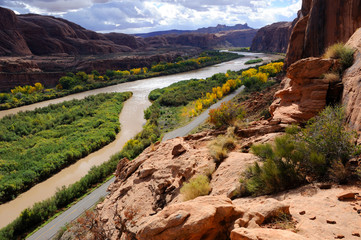 Moab Portal View of Colorado River - obrazy, fototapety, plakaty