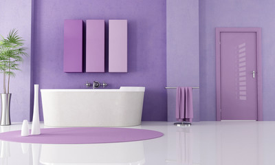 Naklejka na ściany i meble fioletowy nowoczesna łazienka