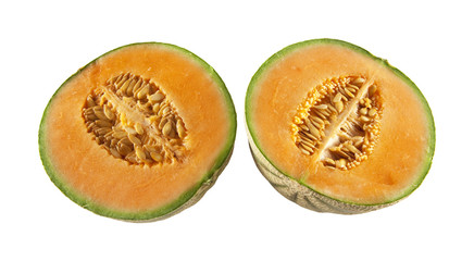 two halves of melons