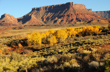 Sandstone Mesa at Sunset near Moab in the Professor Valley