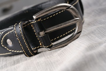 classic black leather belt